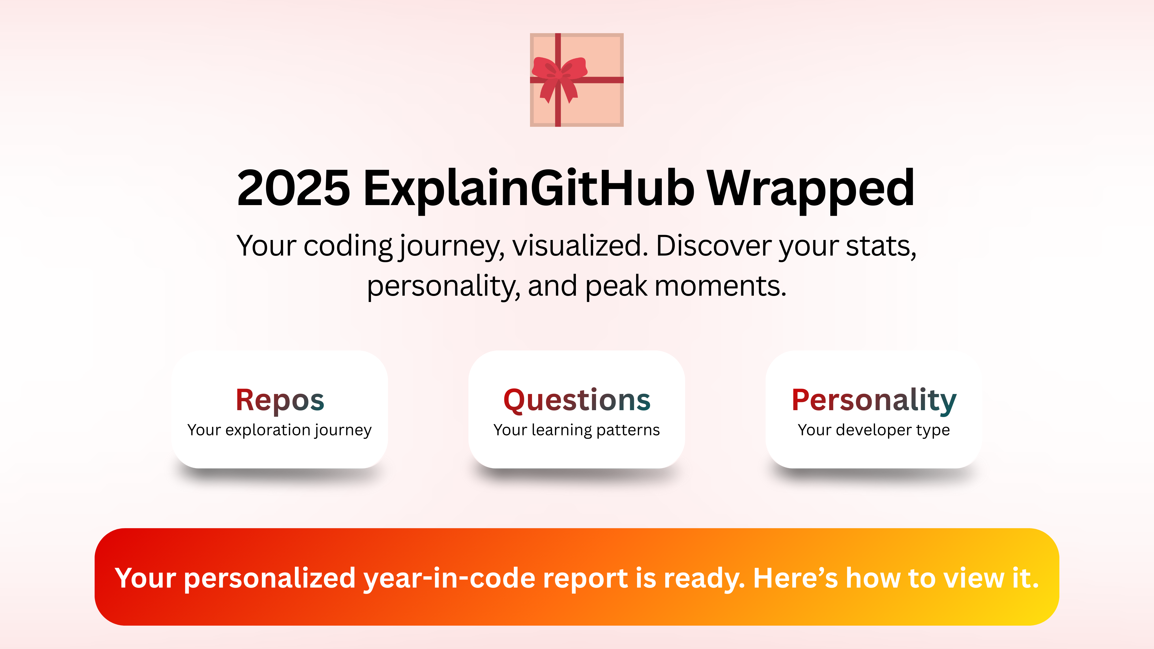 ExplainGitHub Wrapped 2025 - Main product screenshot demonstrating key features and user interface