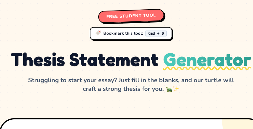 Thesis statment generator - Main product screenshot demonstrating key features and user interface