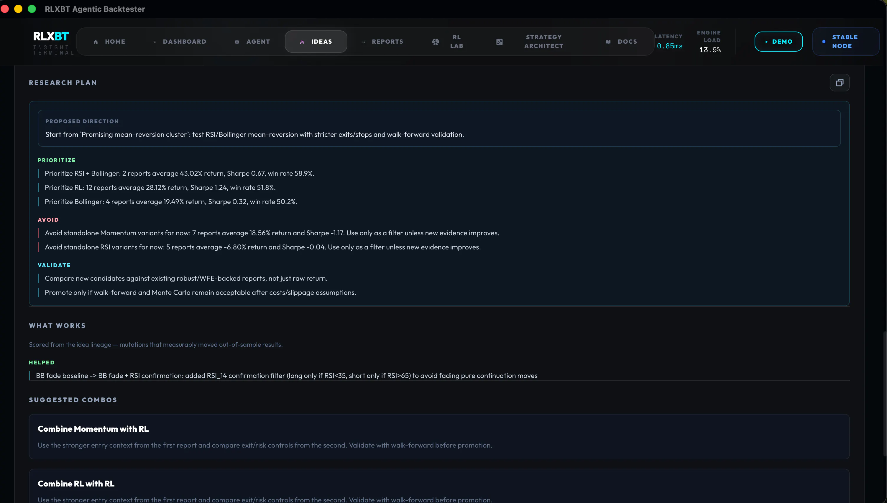 RLX Backtester gallery image