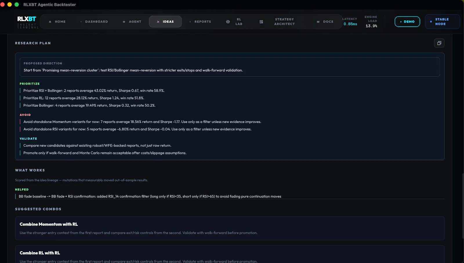 RLX Backtester screenshot 5