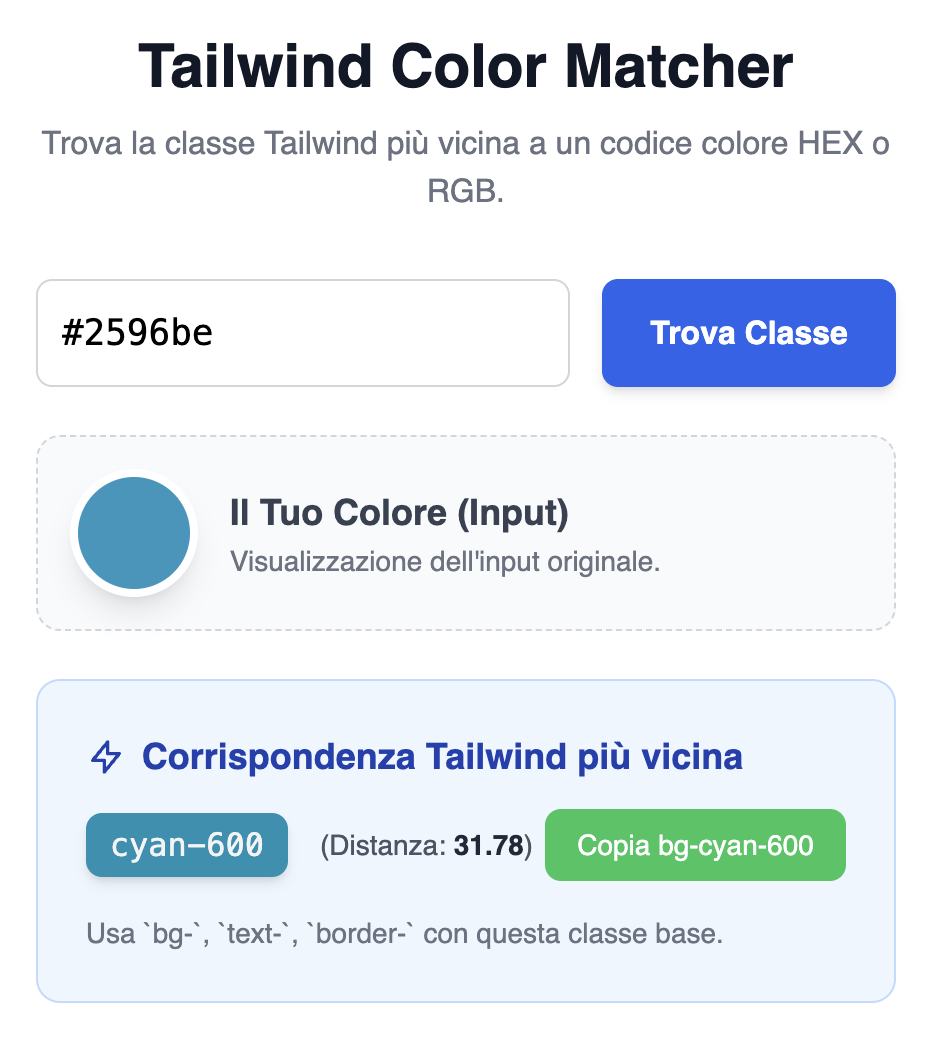 Tailwind Color Utility Finder - Screenshot 3 showing product features and functionality