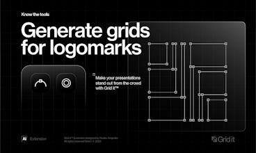 Representación que aumenta la productividad mostrando el Logo Grid Generator™ mejorando el diseño con un solo clic.