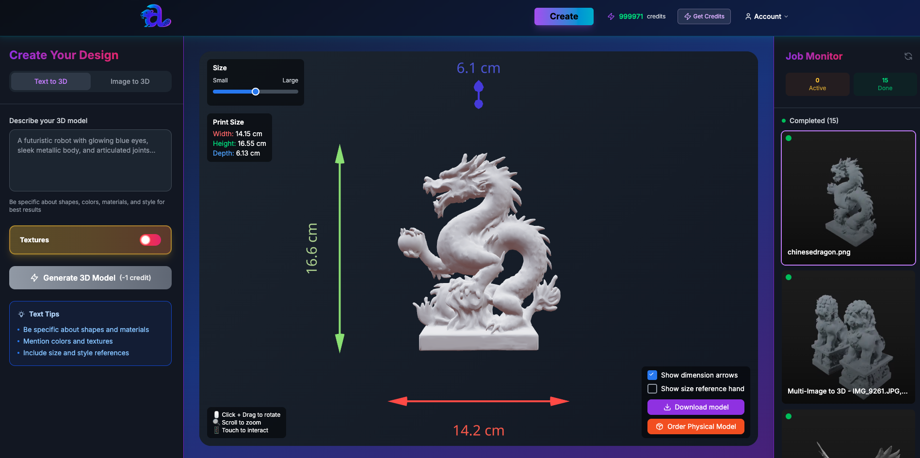 Amodel - Metin, 2D veya 3D görüntüleri 3D modellere ve 3D baskılara çevirin medya 4