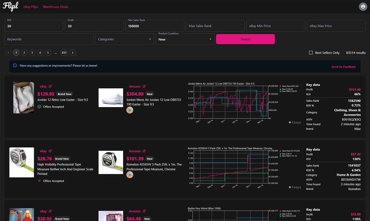 Flipl.io - Software de arbitraje de eBay media 2