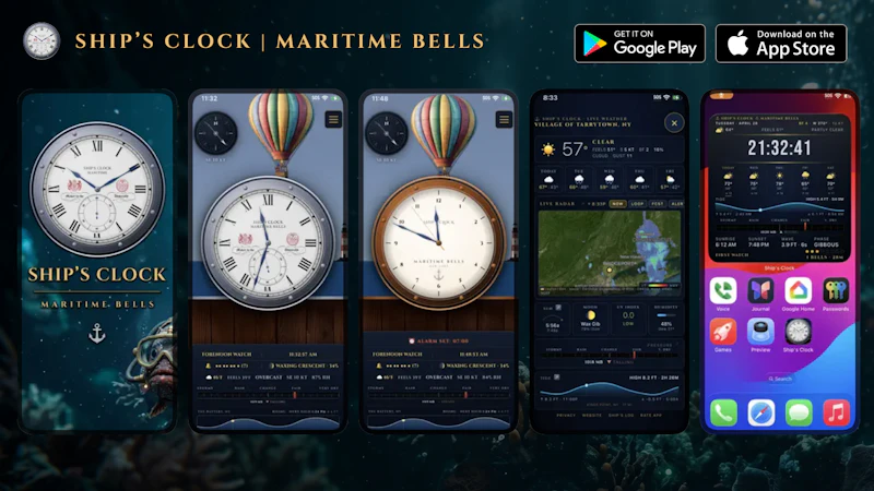 Ship's Clock Maritime Bells app screenshot 3