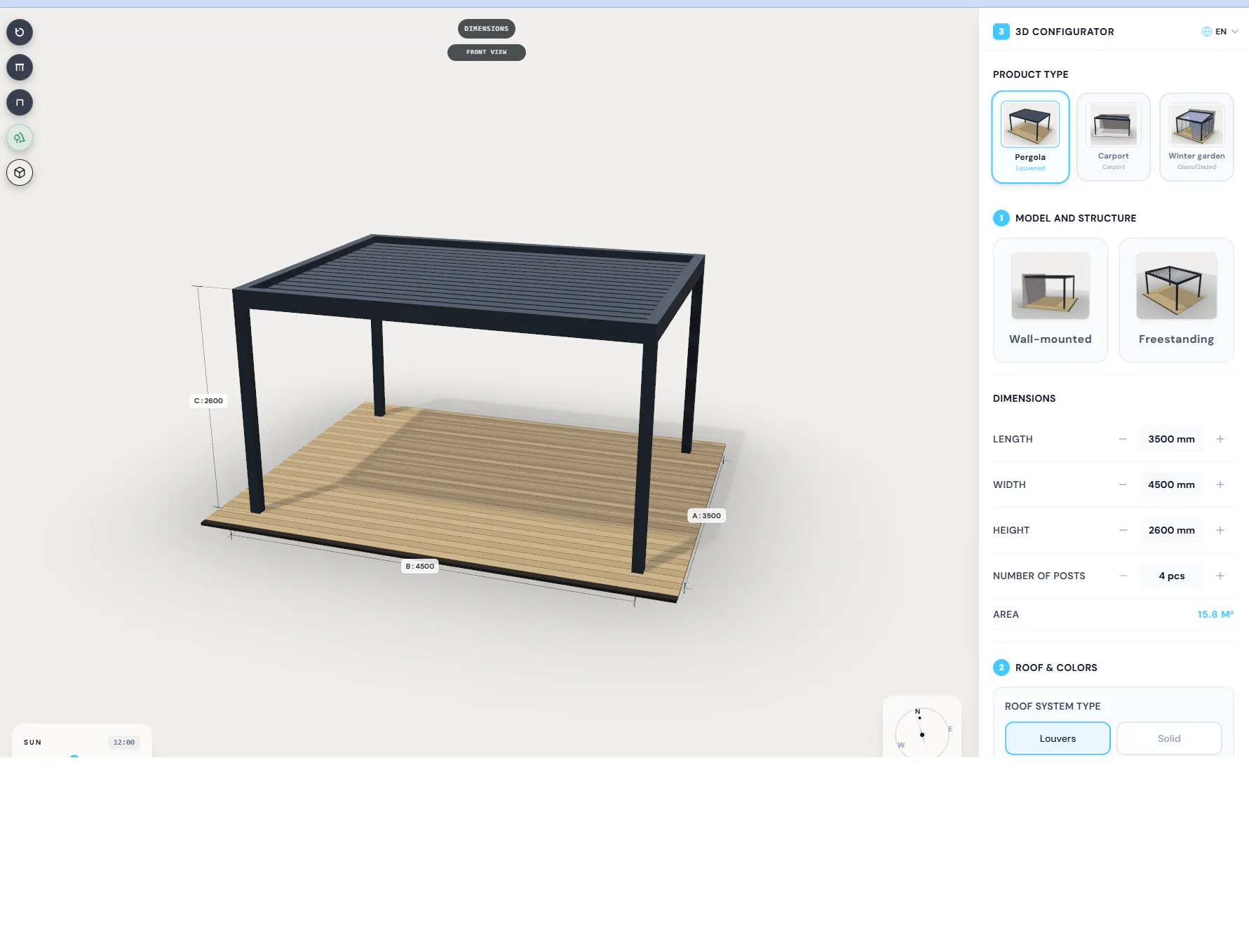 3D  Configurator for Pergolas gallery image