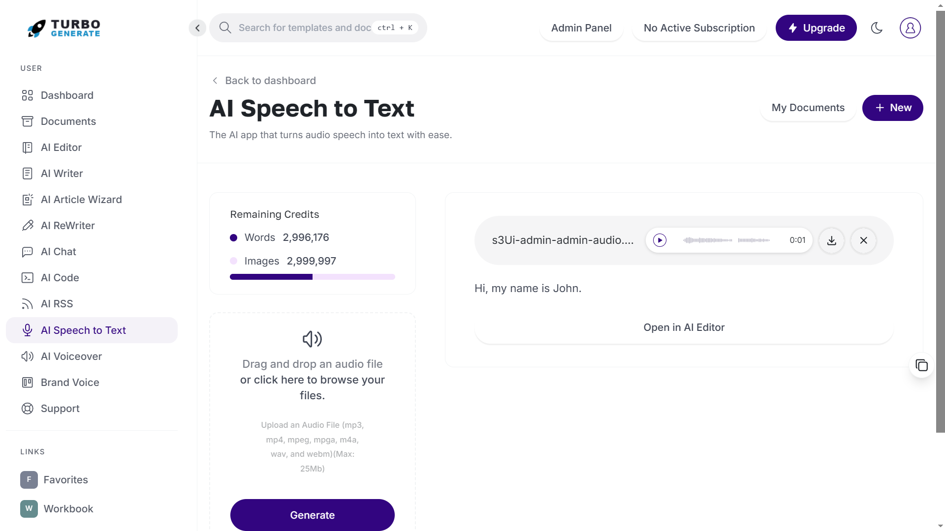 Turbo Genera - Generare testo, audio e immagini in 1 clic con AI media 6
