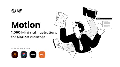 Ilustraciones coloridas para emprendedores, creadores y aficionados de Notion.