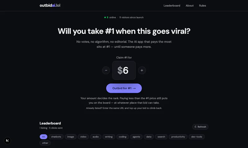 Outbid for AI Tools screenshot 3