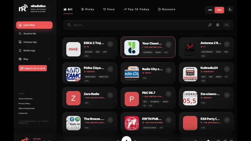 nRadioBox screenshot 1 (video preview)