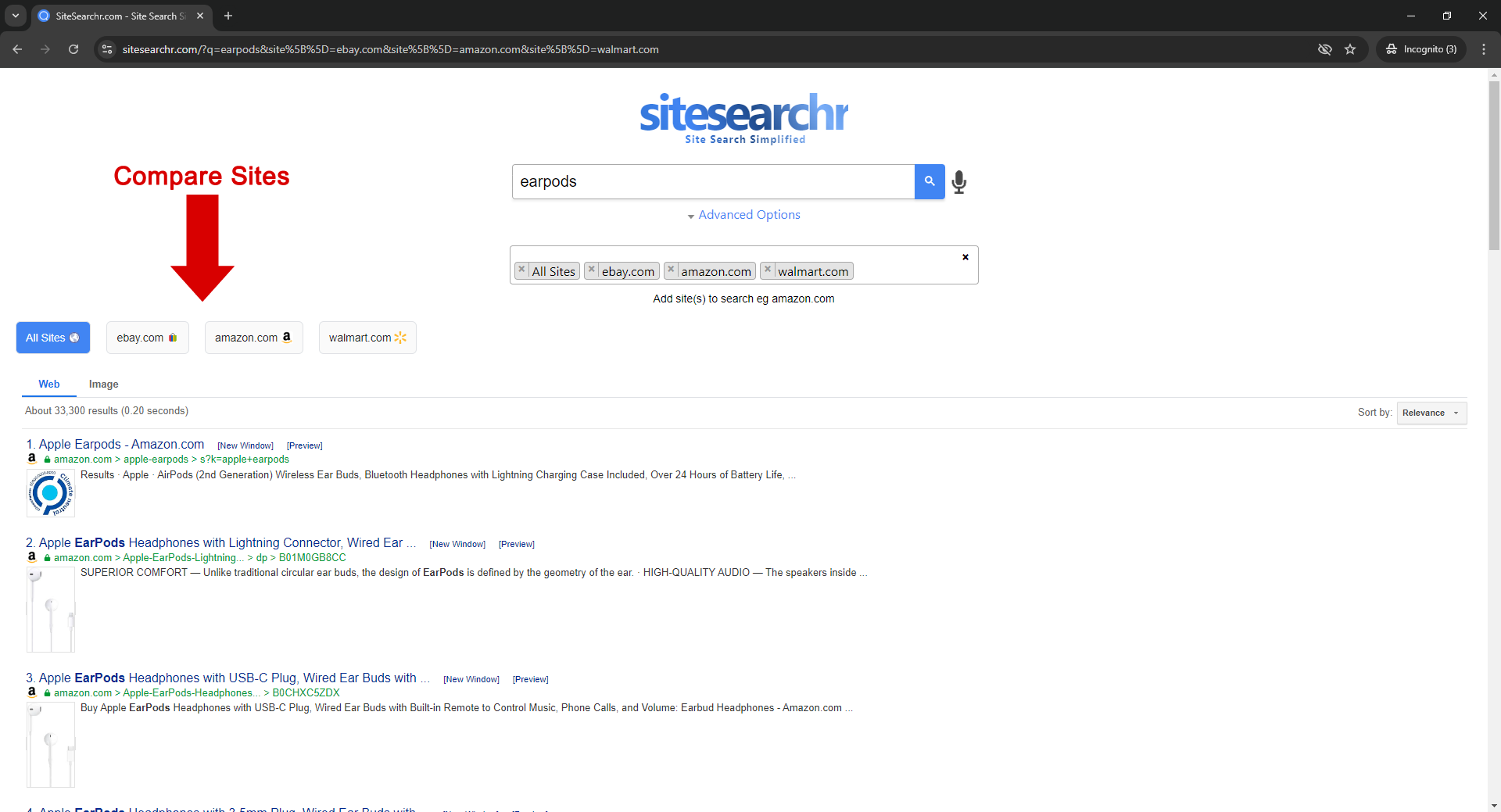 Sitesearchr - Si la búsqueda del sitio funcionó media 3