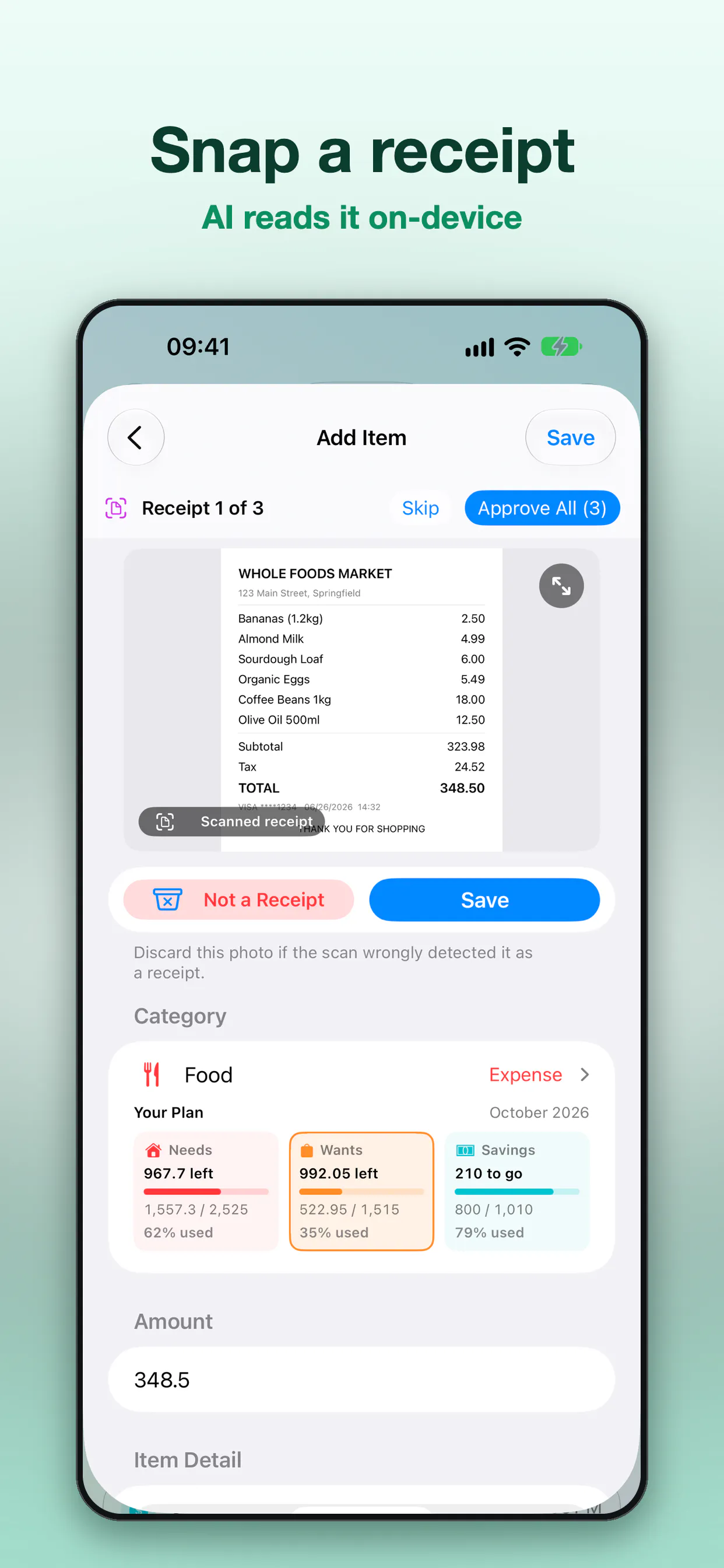 Savings — AI Expense Tracker gallery image