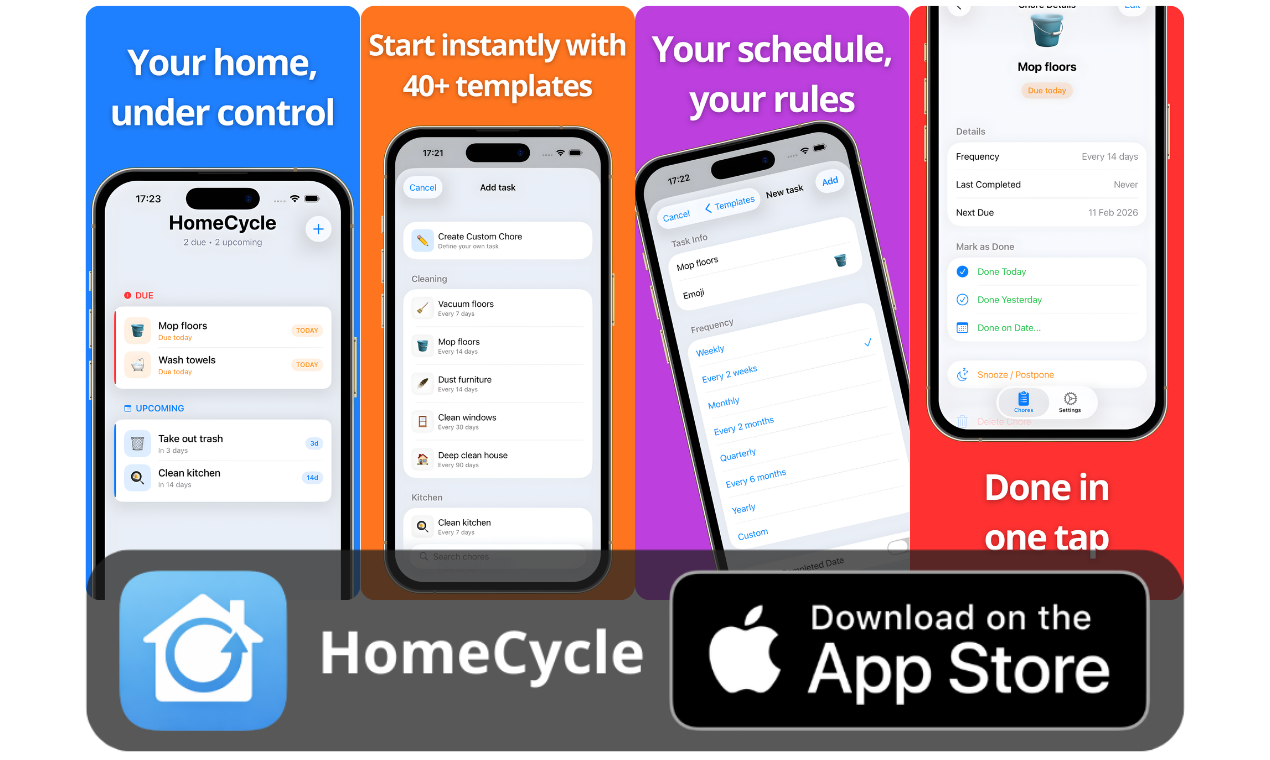 HomeCycle - iOS App for Home Chores gallery image