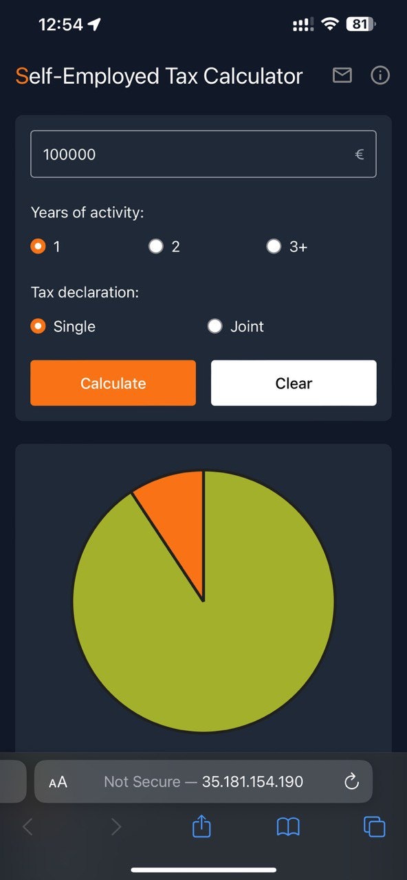 Free Self-Employed Tax Calculator screenshot 2