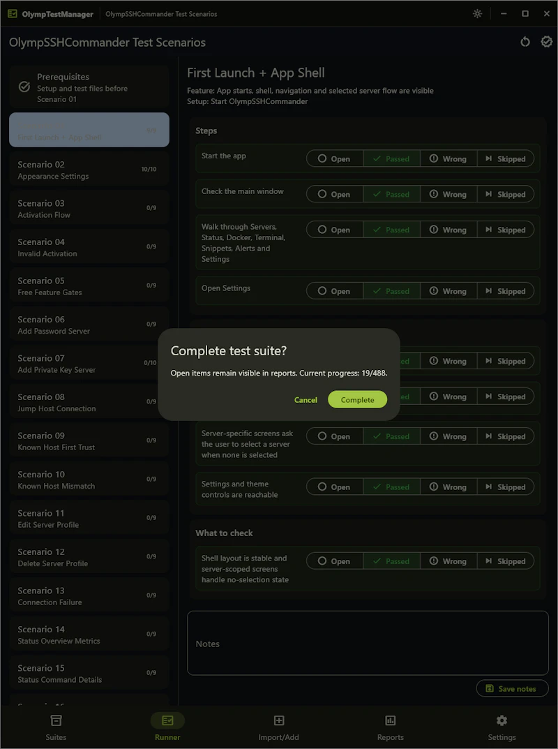 OlympTest Manager screenshot 9