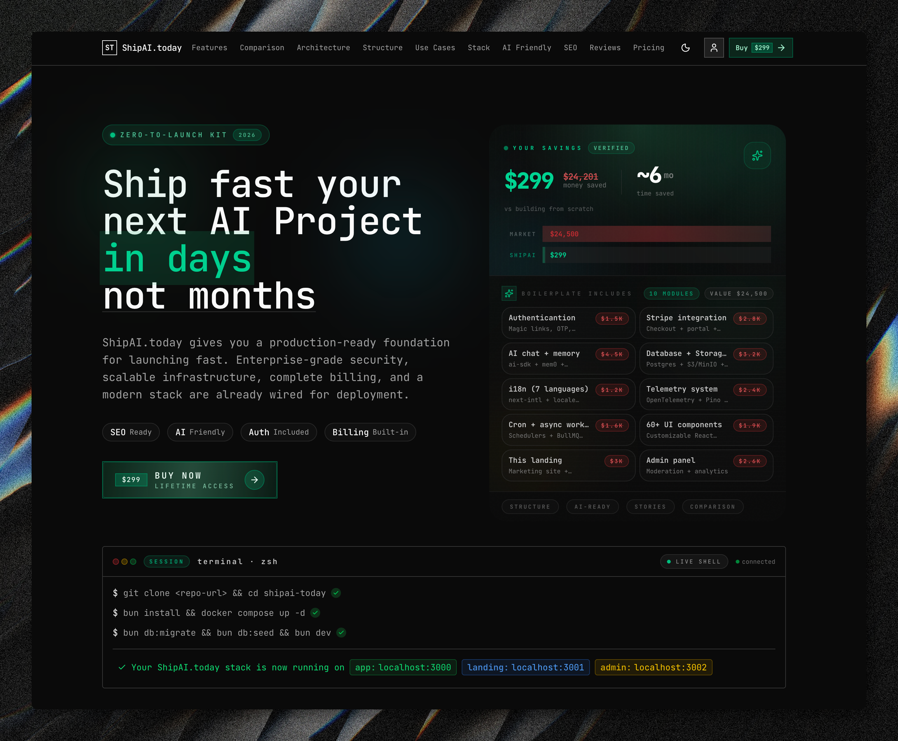 ShipAI.today - Main product screenshot demonstrating key features and user interface