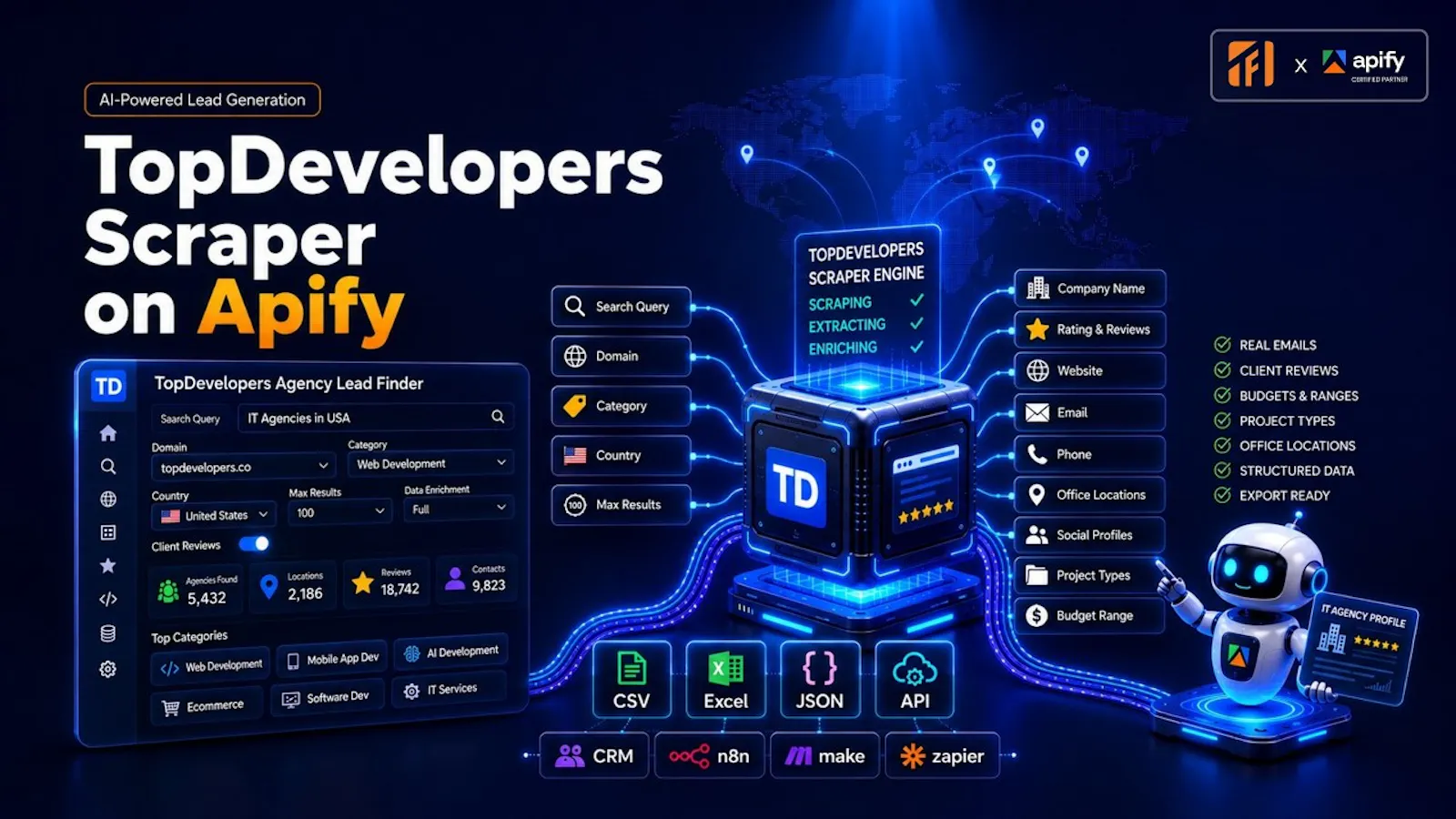 TopDevelopers Scraper - IT Agency Leads screenshot 1 (video preview)