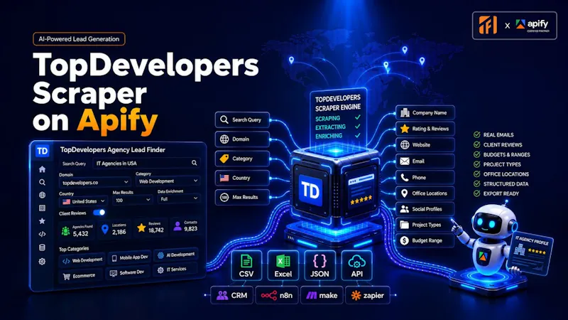TopDevelopers Scraper - IT Agency Leads screenshot 1 (video preview)