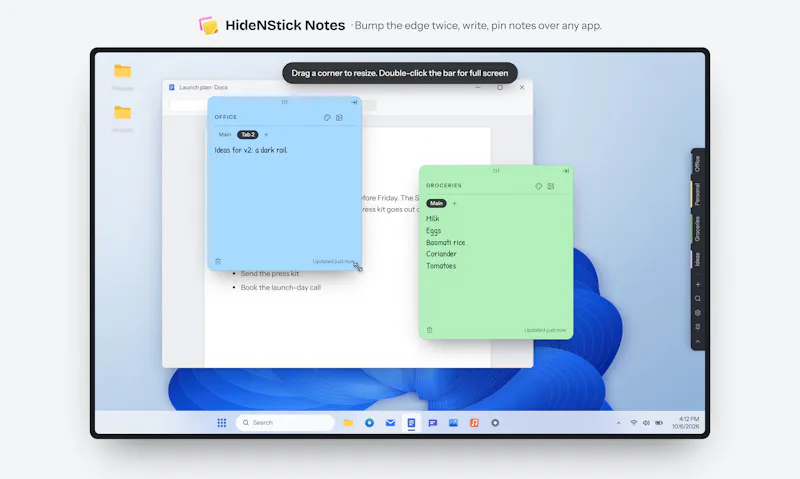 HideNStick Notes screenshot 3
