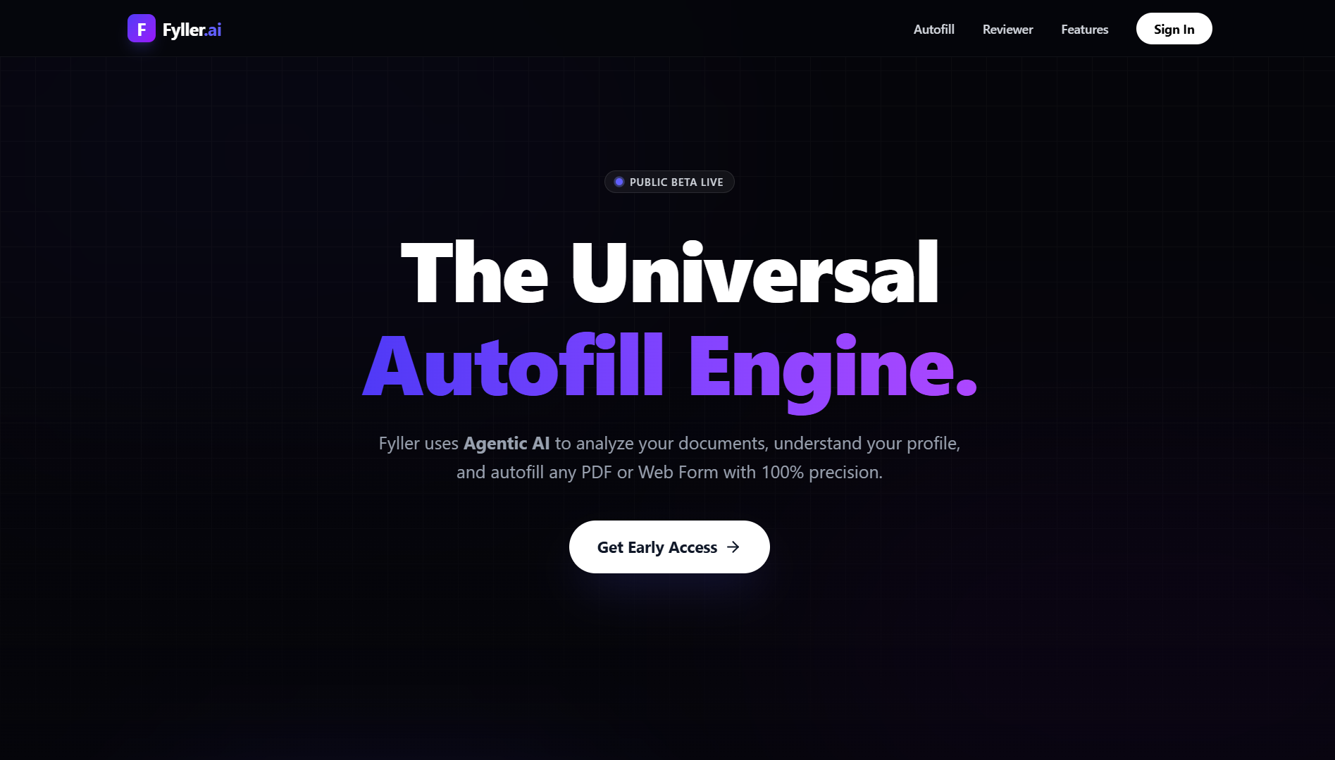Fyller.ai - Screenshot 2 showing product features and functionality
