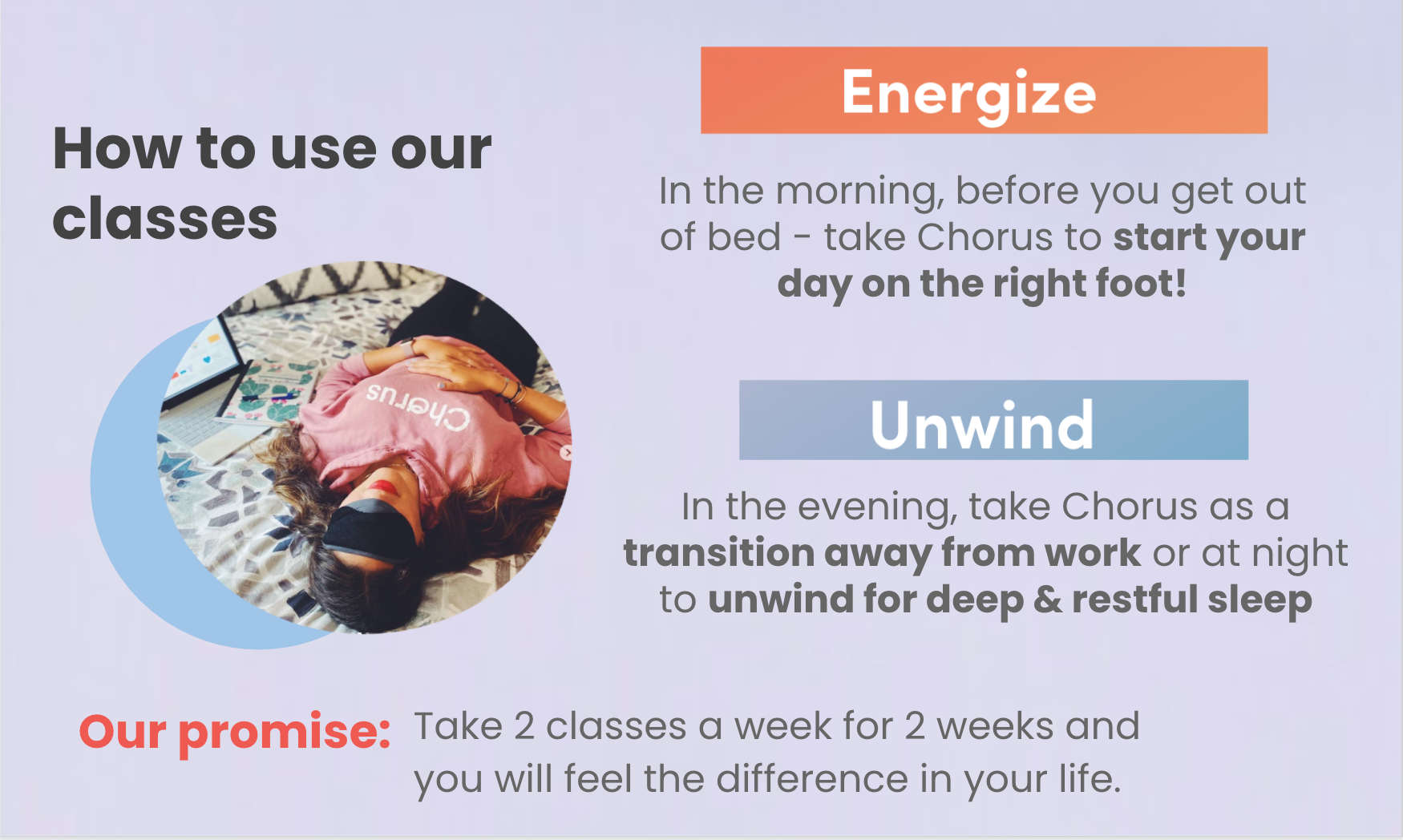 Chorus Meditation Breathe to the beat of your favorite music, with
