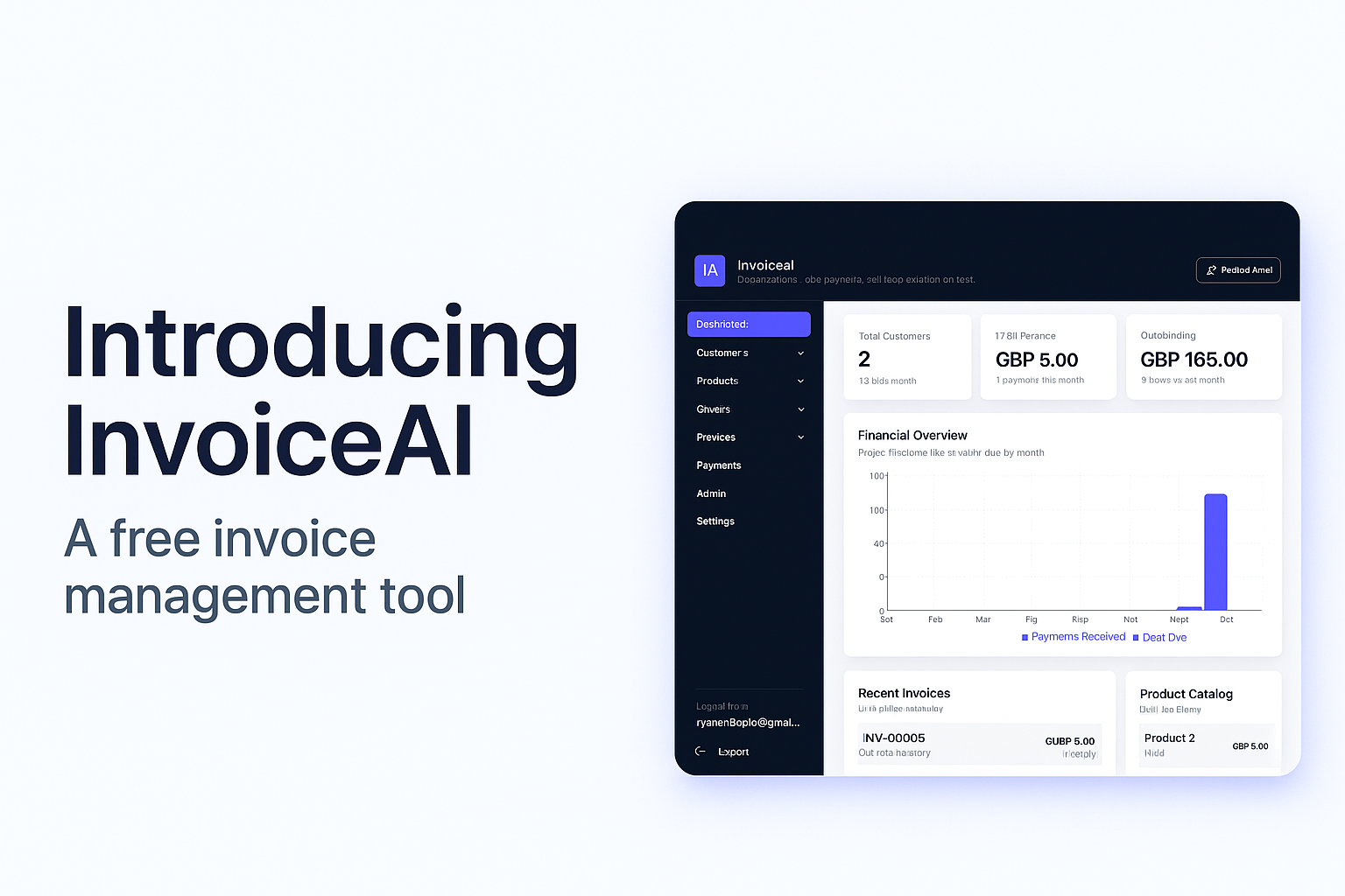 InvoiceAI - Main product screenshot demonstrating key features and user interface