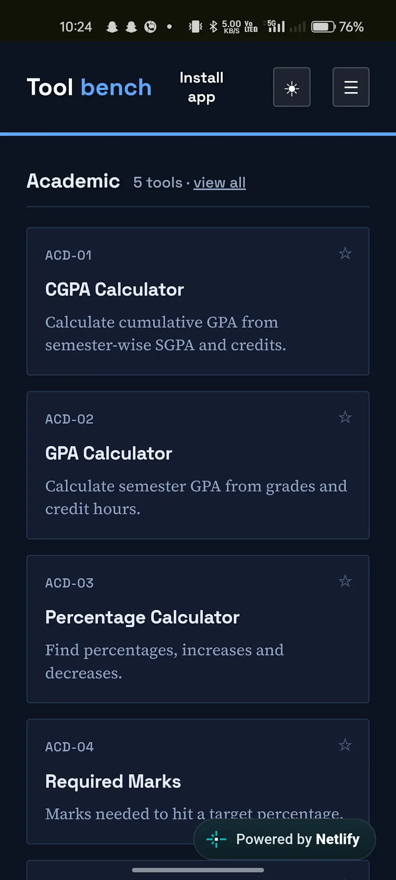 Toolbench — Free tools for students screenshot 2