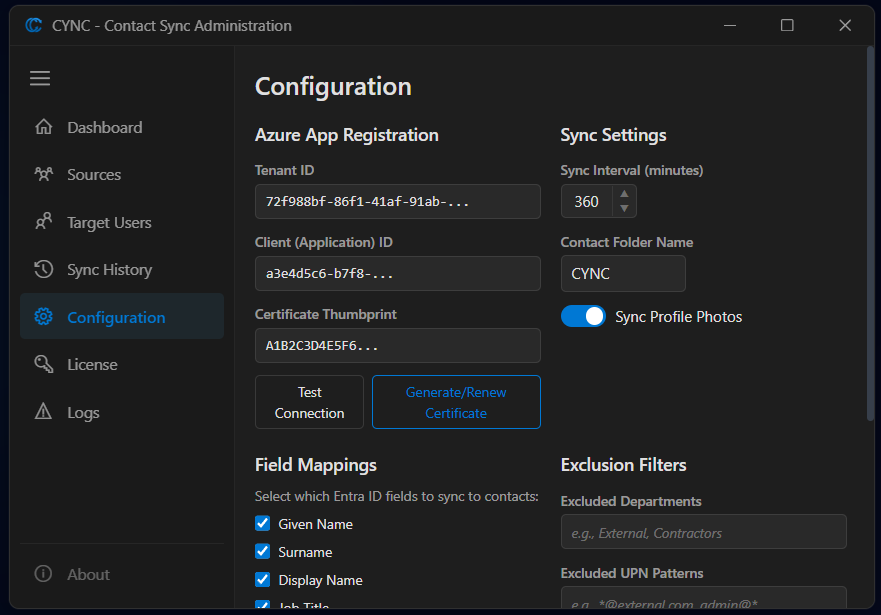CYNC - Entra ID Contact Sync Service gallery image