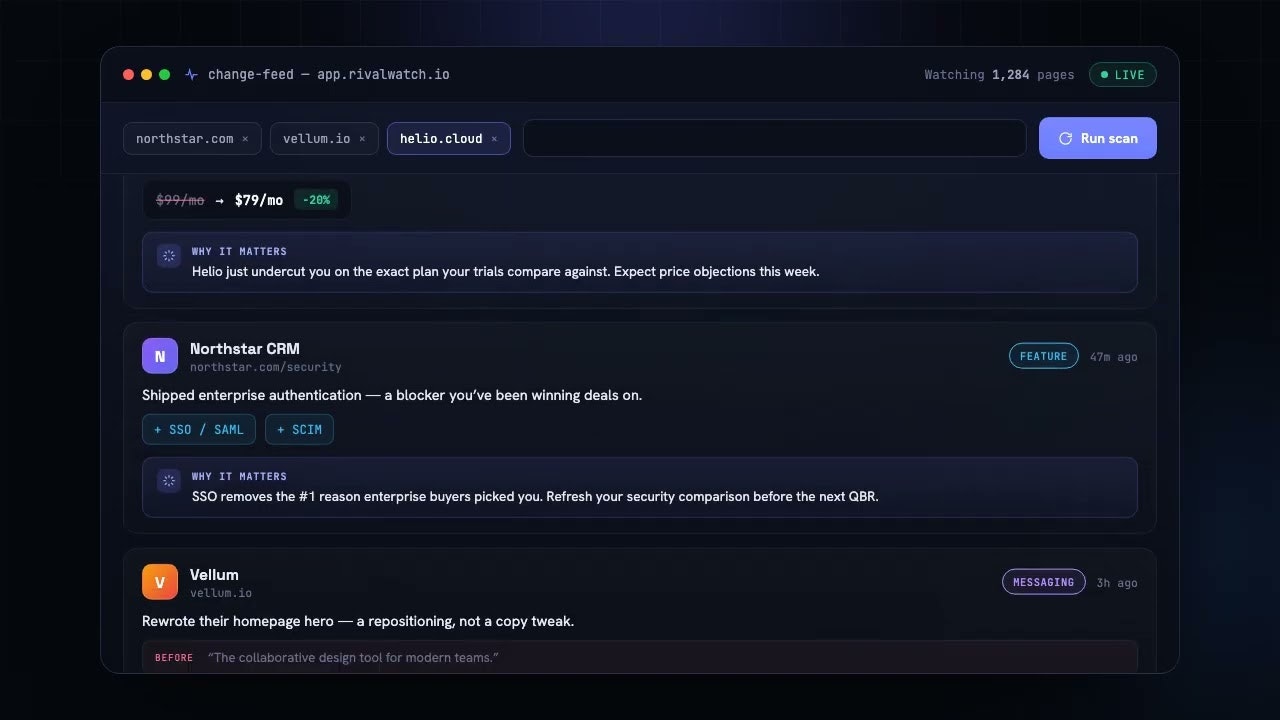 RivalWatch Track of your competitors gallery image