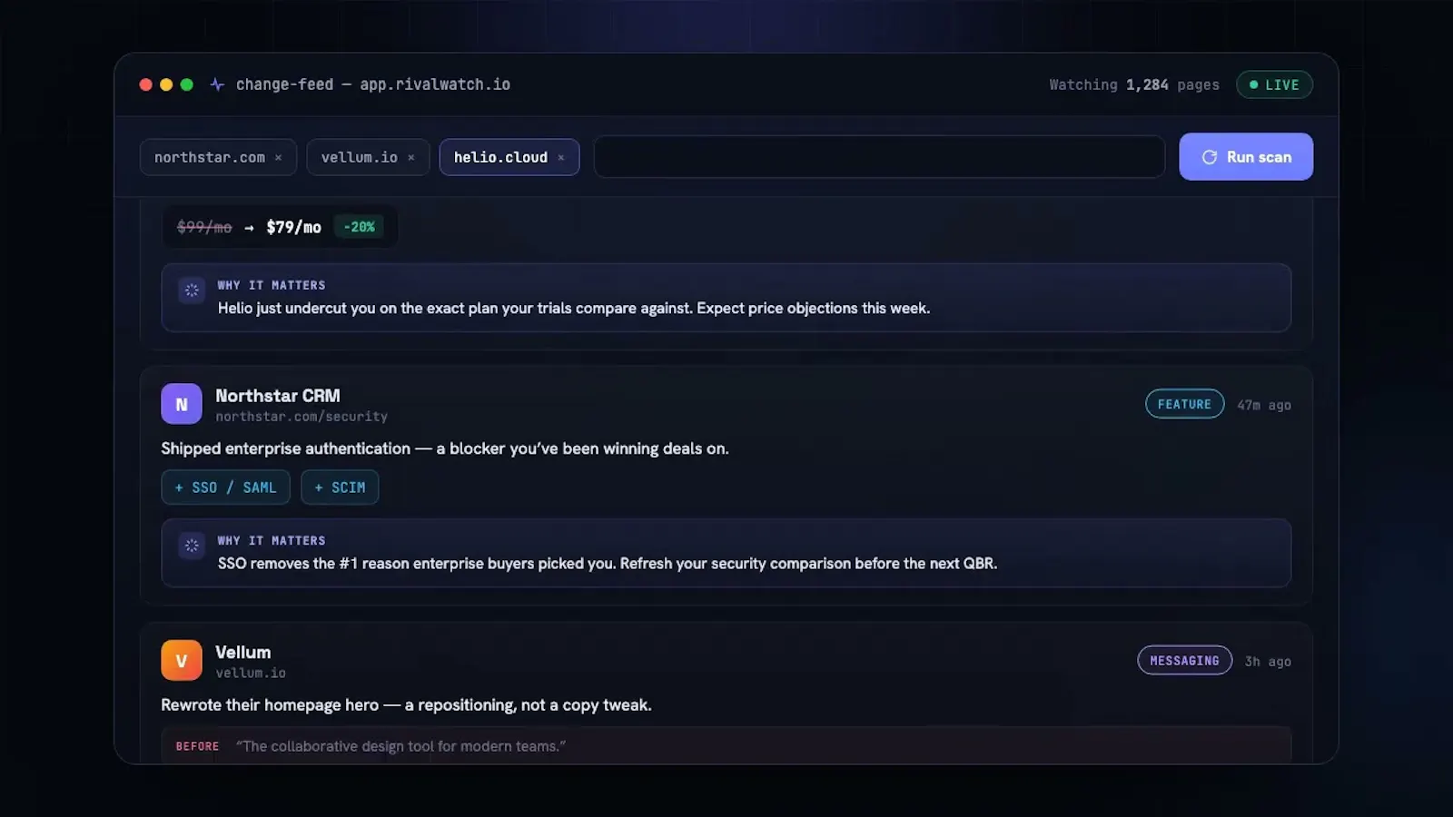 RivalWatch Track of your competitors screenshot 1 (video preview)