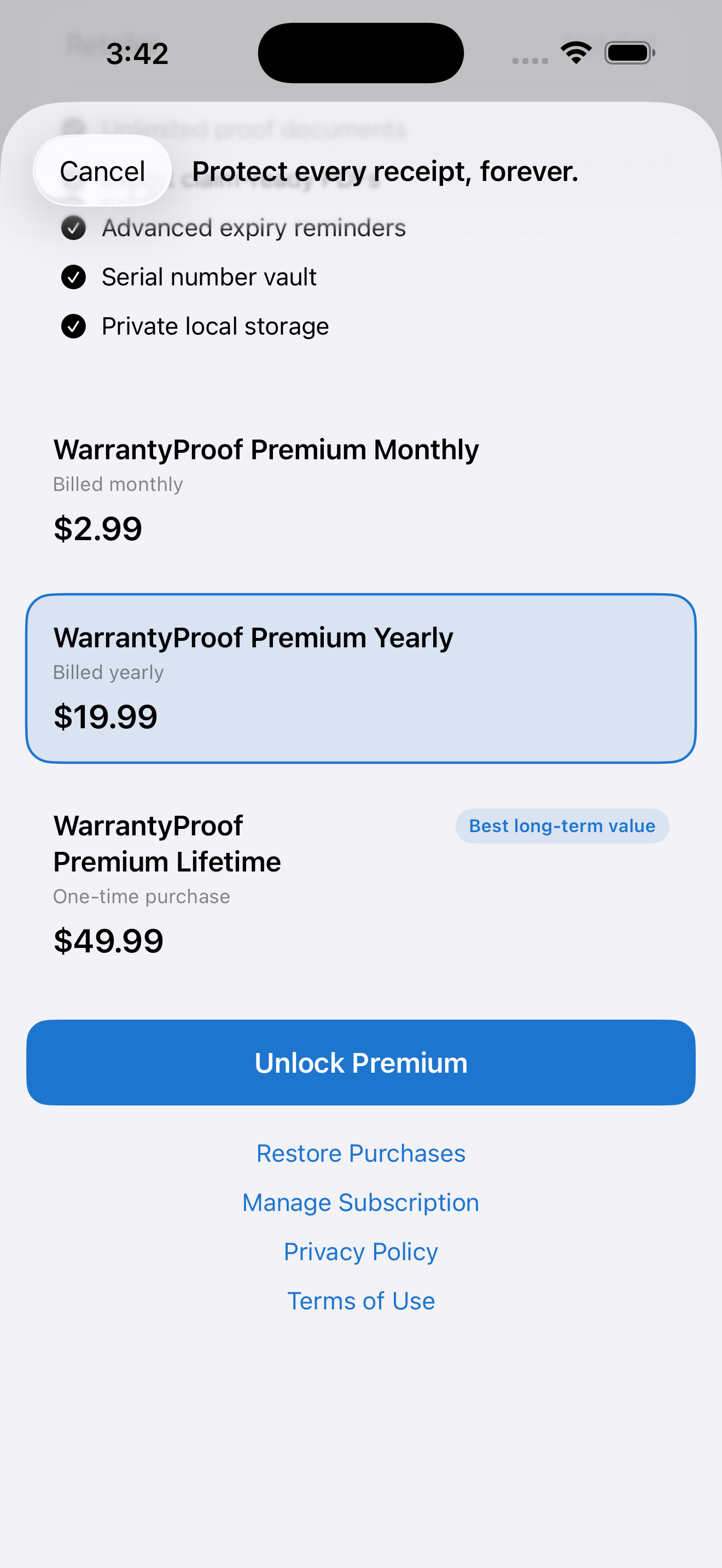 WarrantyProof: Receipts gallery image