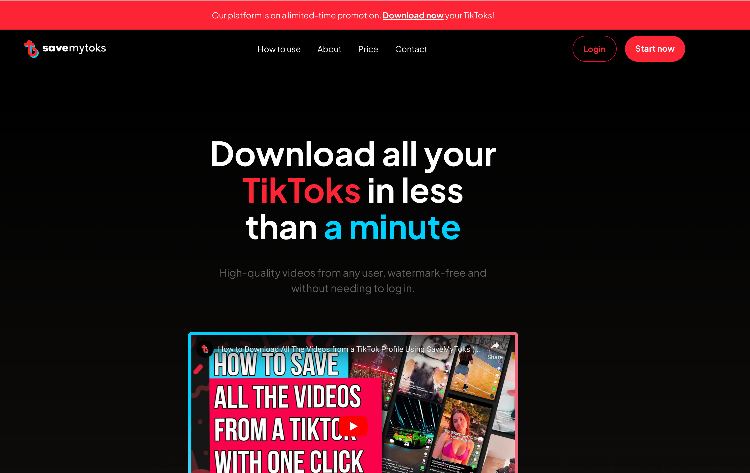 Mídia 3 de Savemytoks - A melhor maneira de baixar todos os vídeos de um perfil Tiktok.