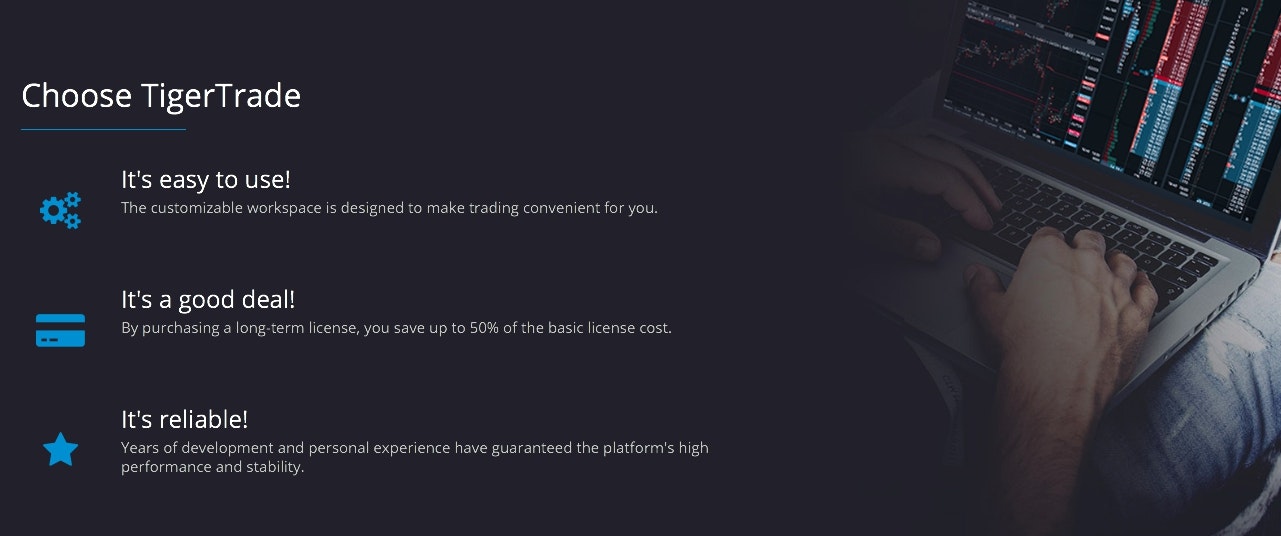 Tiger Trade Soft Trading software.Ordeflow,footprint,volume analytics,charts,trading, SL+TP. Multiexchange gallery image