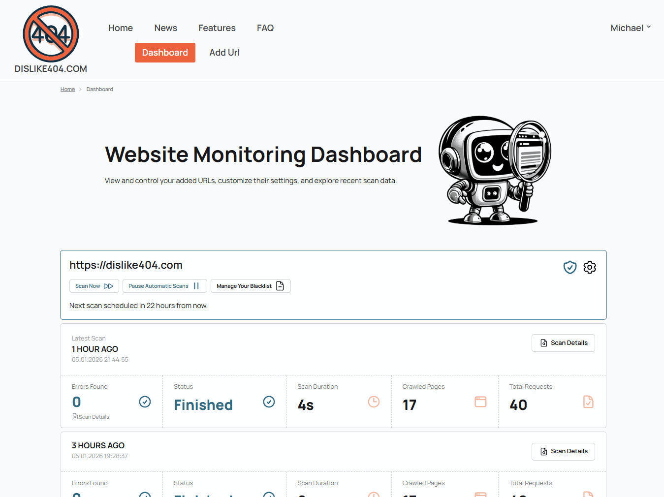 dislike404.com - Screenshot 2 showing product features and functionality