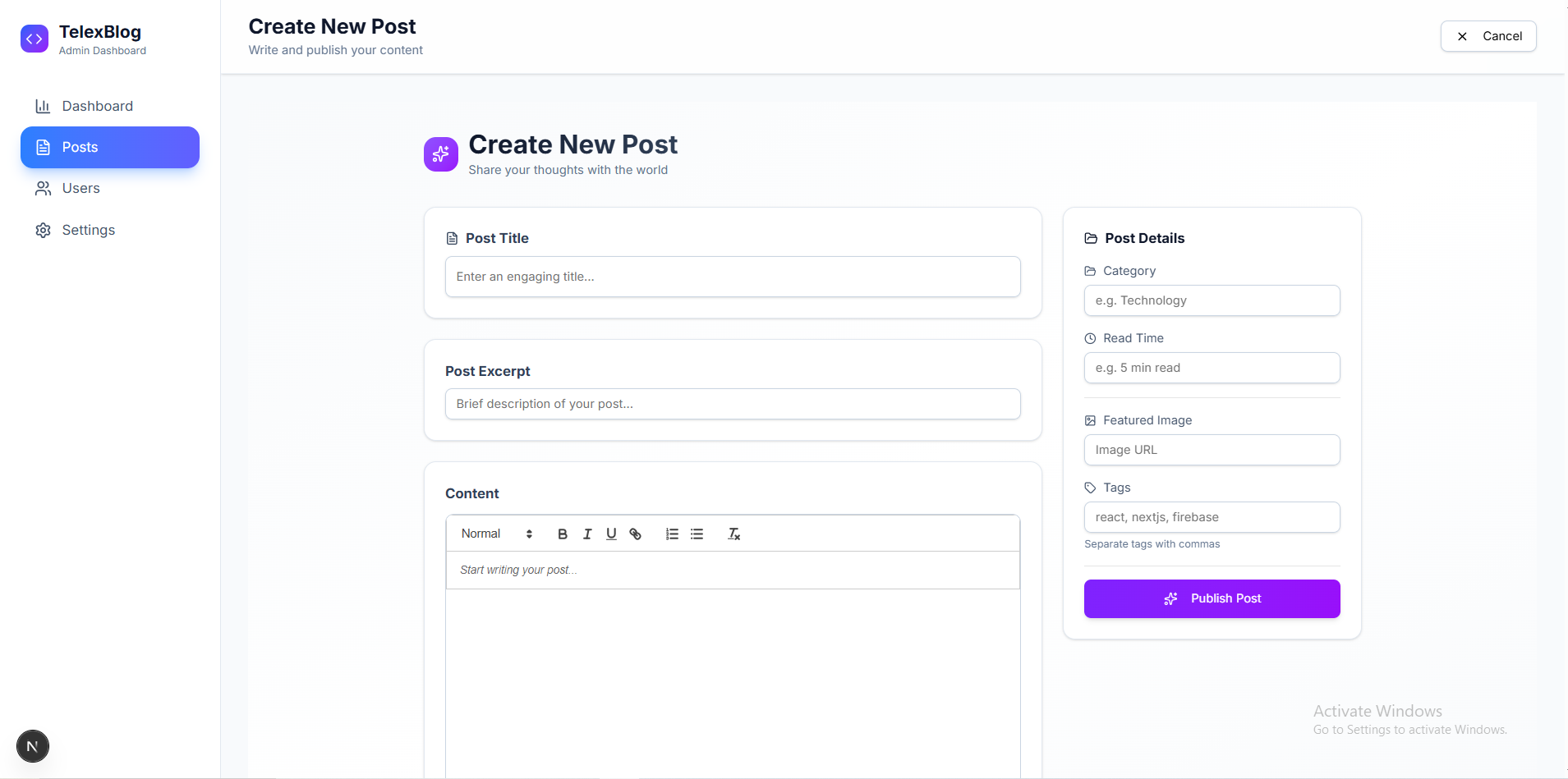 Telex Blog Starter Kit gallery image