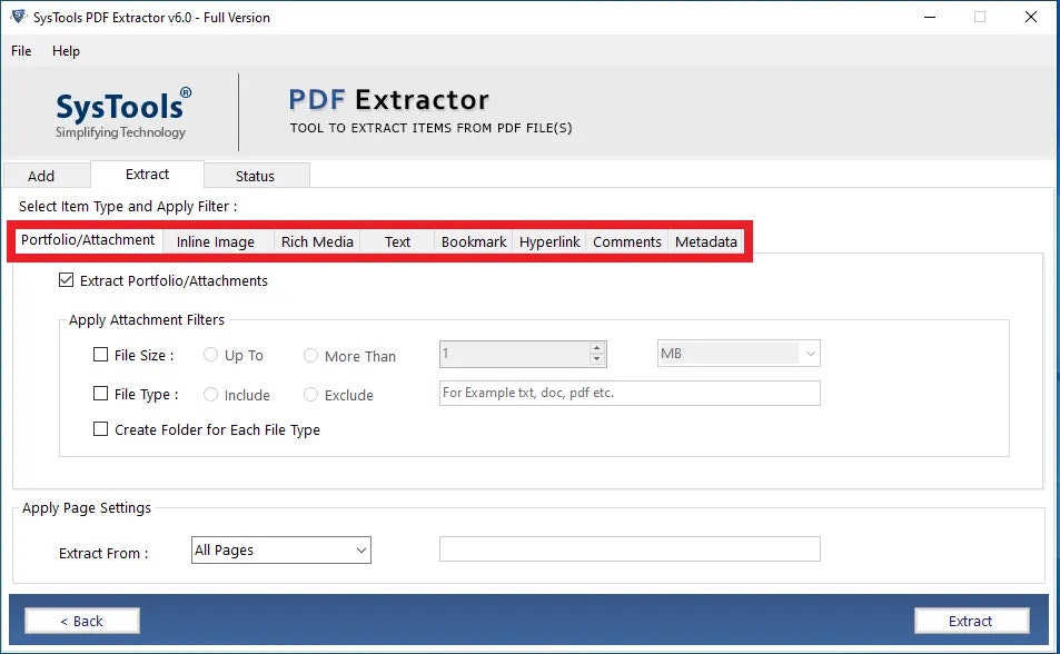 Systools PDF Extractor - แยกรูปภาพ PDF ข้อความไฟล์แนบลิงค์วิดีโอ ฯลฯ media 2