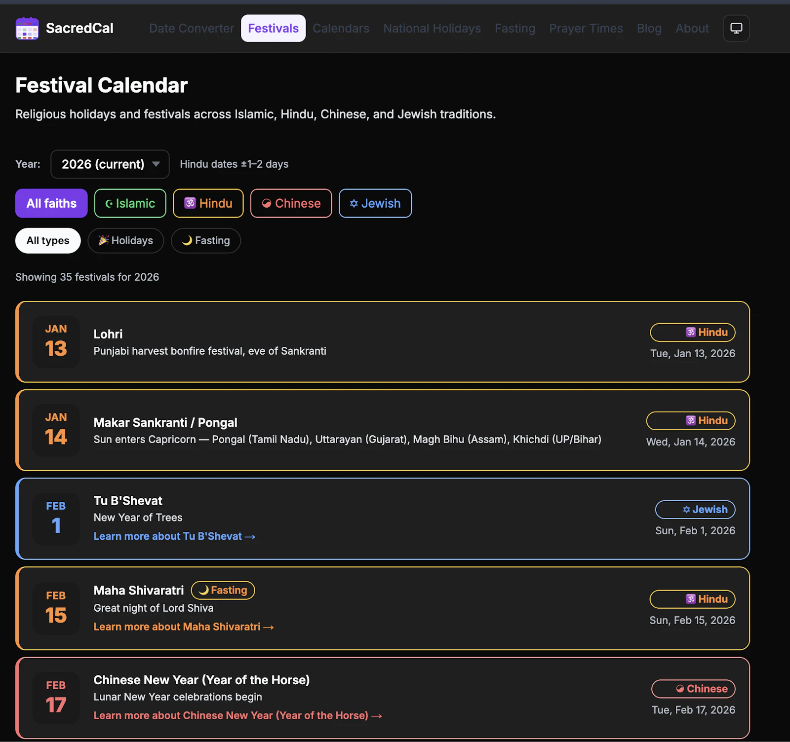 SacredCal screenshot 5