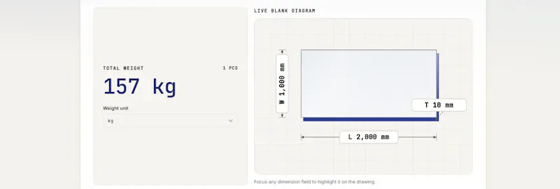 Steel Plate Weight Calculator screenshot 2