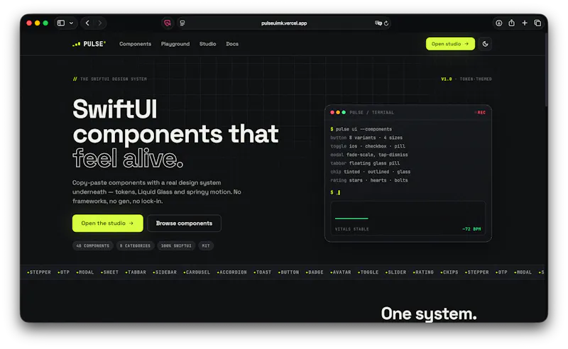 PULSE — premium SwiftUI components screenshot 2