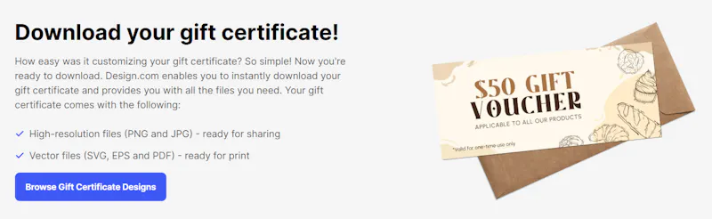 Design.com Gift Certificate Maker screenshot 3