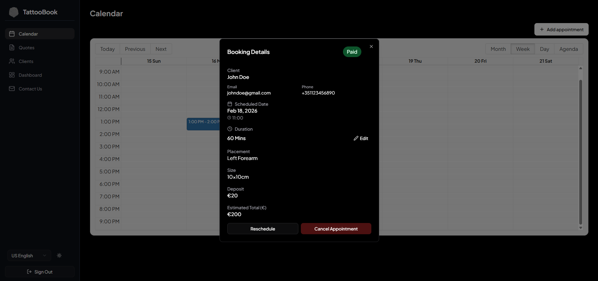 TattooBook - Screenshot 2 showing product features and functionality