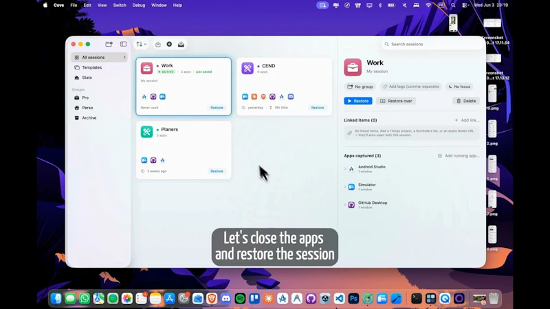 Cove for Mac screenshot 1 (video preview)