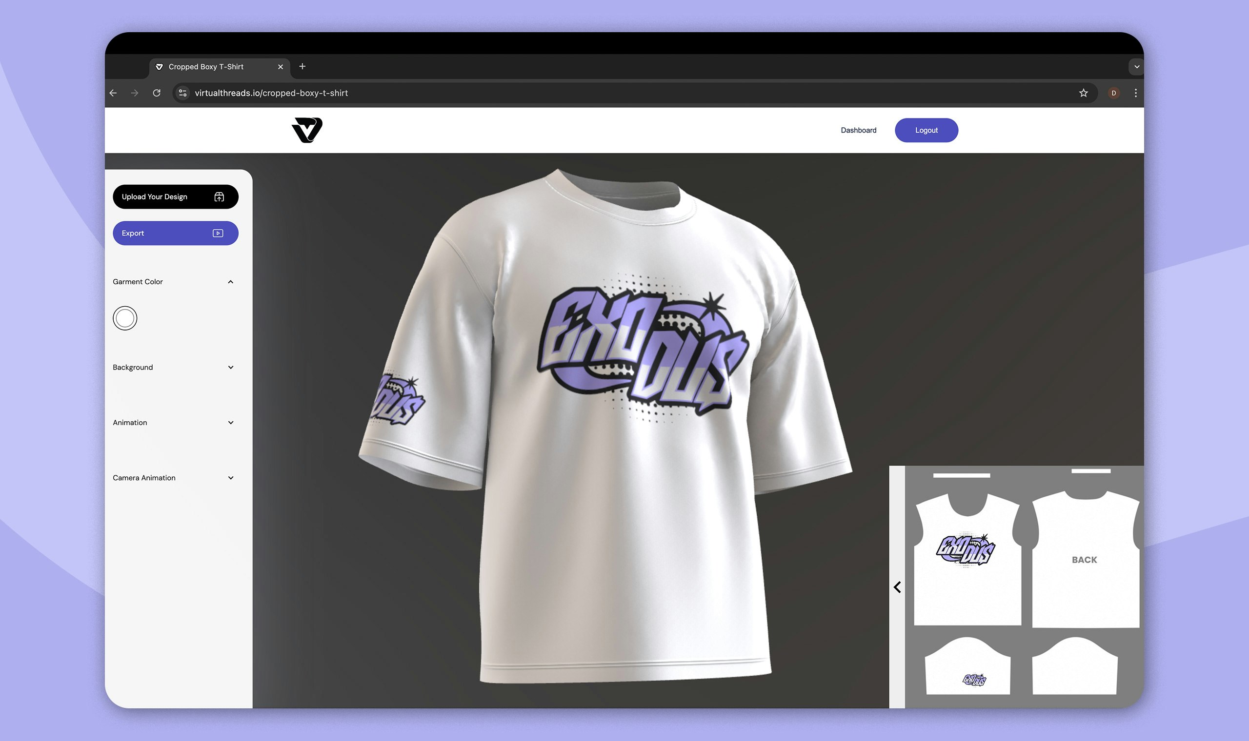 VirtualThreads - 3D Mockup Generator - แปลงการออกแบบ 2D ของคุณเป็นภาพจำลองเคลื่อนไหว 3 มิติในไม่กี่วินาที media 2