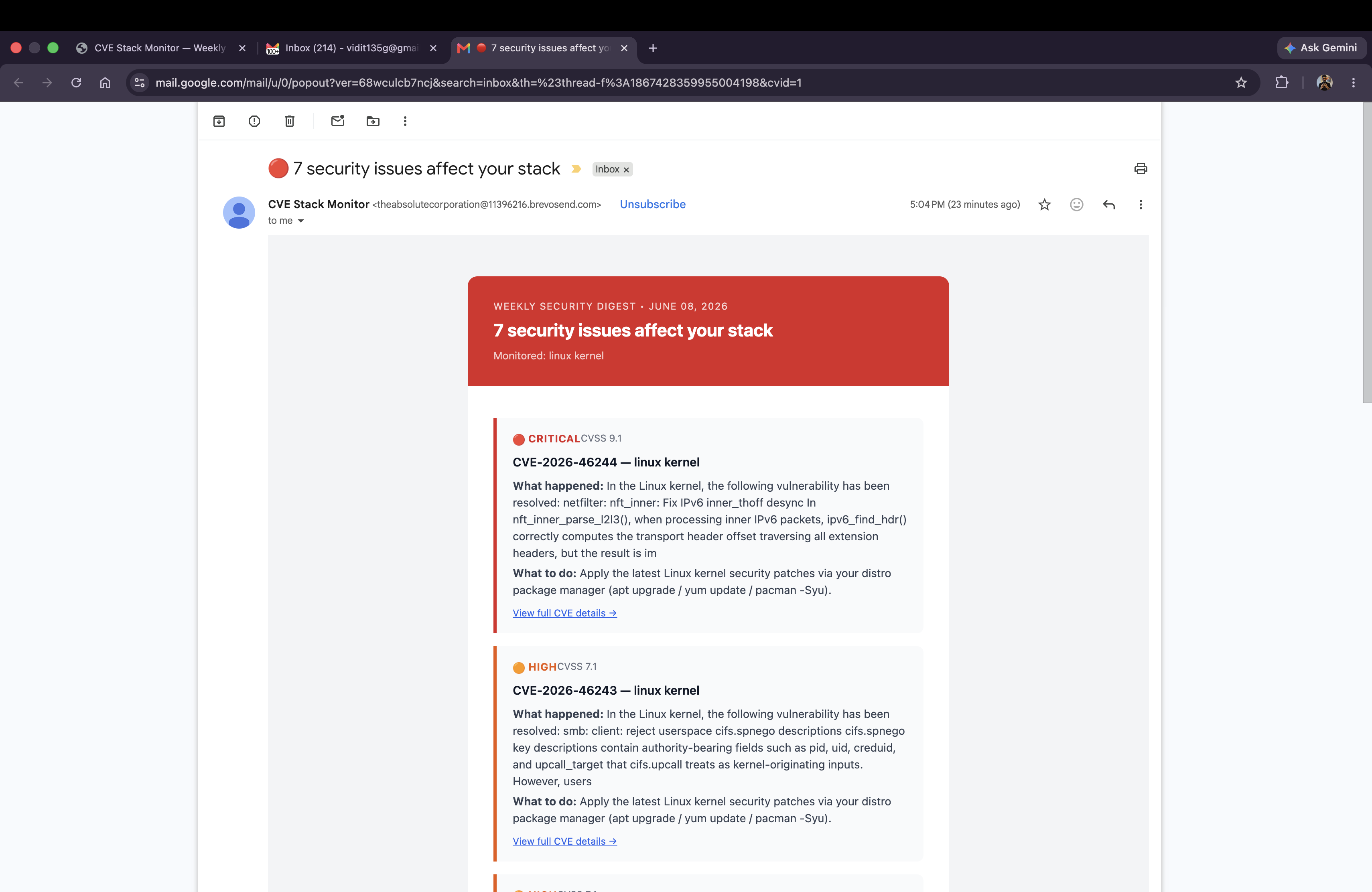 CVE Stack Monitor gallery image