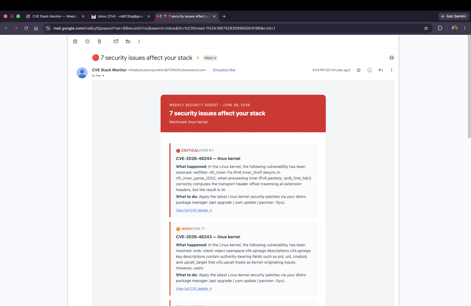 CVE Stack Monitor screenshot 6