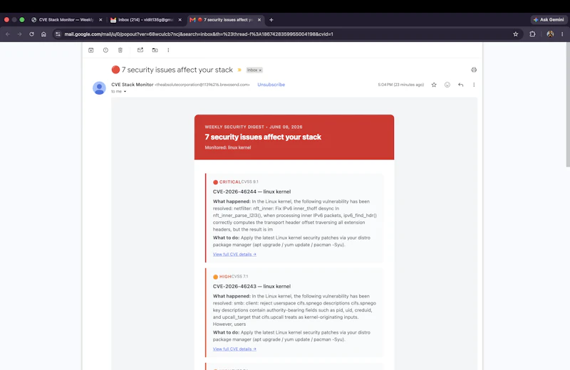CVE Stack Monitor screenshot 6