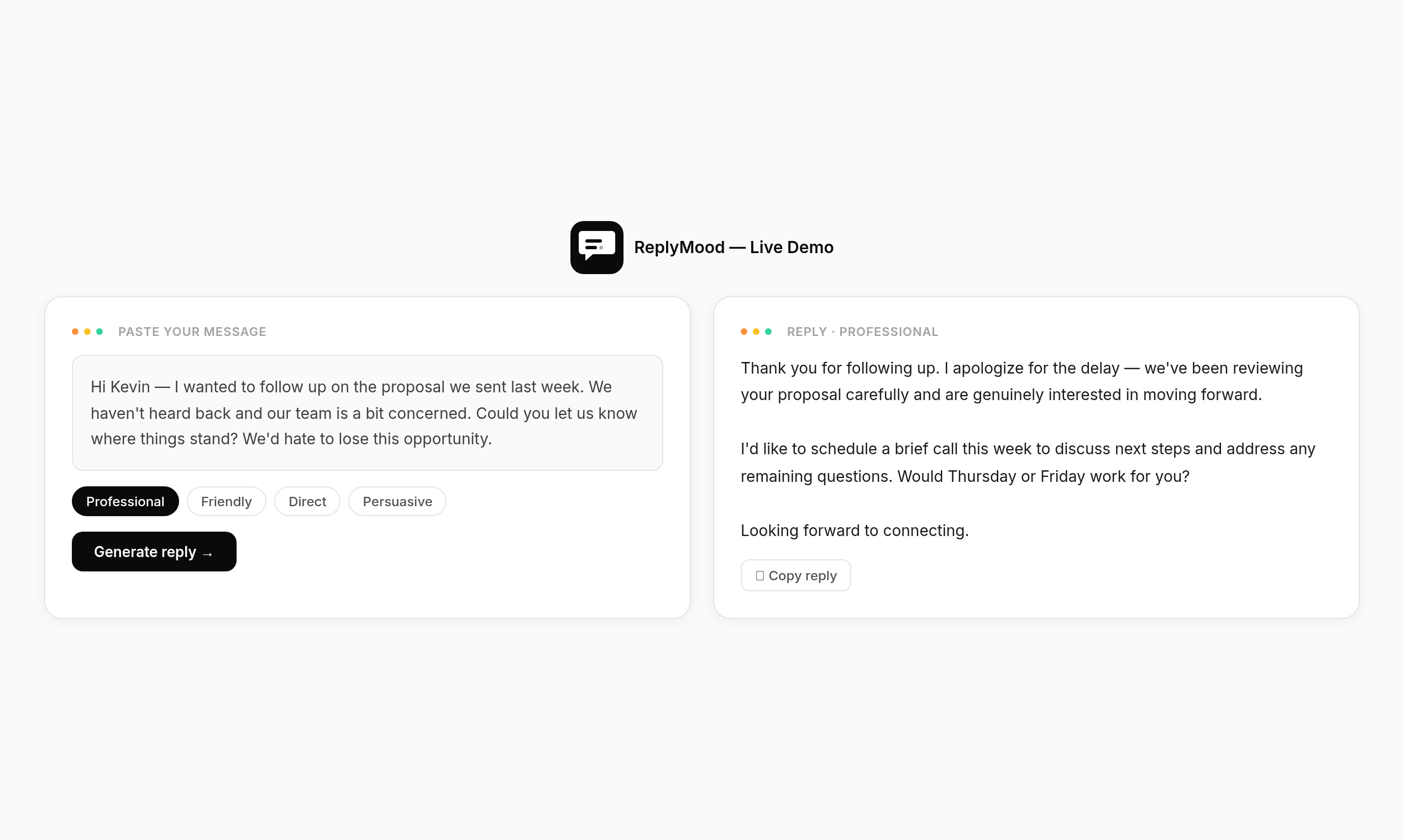 ReplyMood gallery image