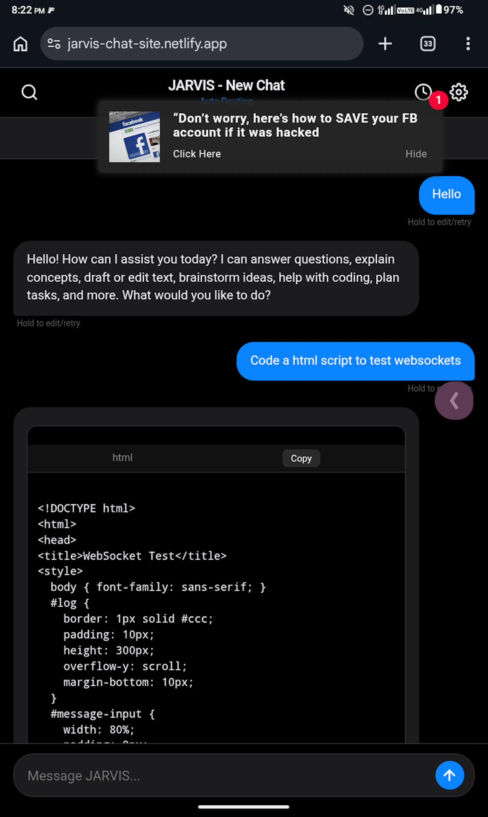 JARVIS Chat App screenshot 4