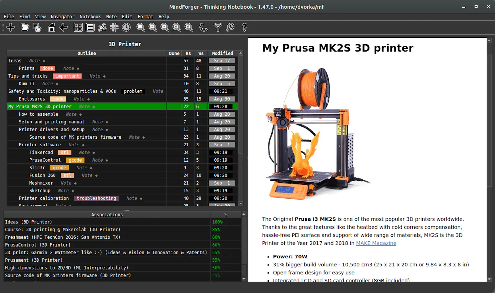 MindForger screenshot 3