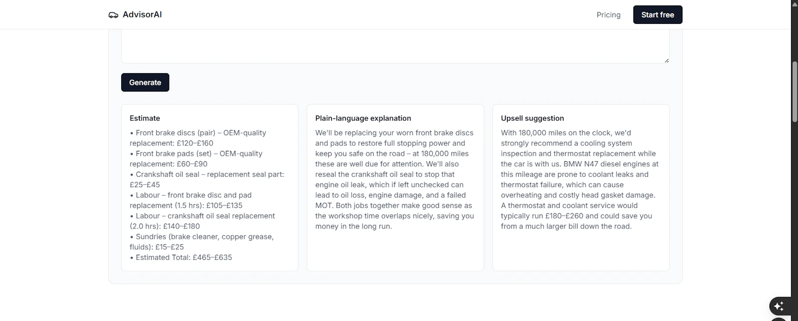 AdvisorAI screenshot 2